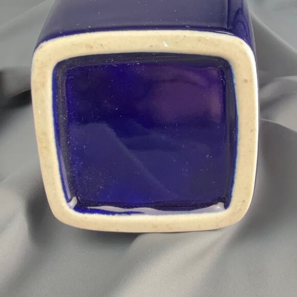 Vintage Ray Control Vase Cobalt Blue Gold Peacock Cherry Blossoms Accents - Picture 7 of 7